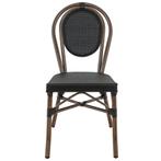 Terrasstoel bamboe look aluminium - Franse stijl, Ophalen of Verzenden, Nieuw, Zwart, Vijf, Zes of meer stoelen