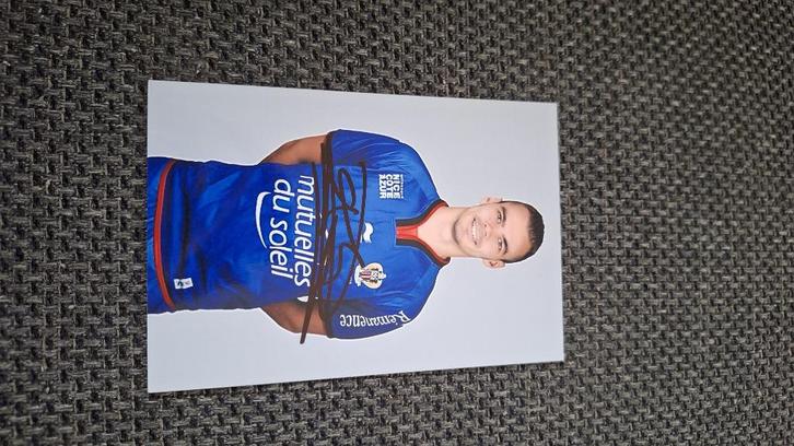Foto met originele handtekening; Joris Delle # Nice NEC, Verzamelen, Sportartikelen en Voetbal, Nieuw, Feyenoord, Verzenden