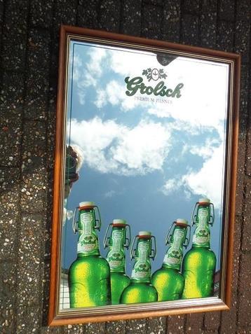 GROLSCH  EXPORT SPIEGEL 5 BEUGELFLESSEN    VOOR MANCAVE   beschikbaar voor biedingen