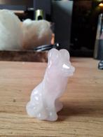 Rozenkwarts Carving - Hondje 4cm, Verzamelen, Mineralen en Fossielen, Ophalen of Verzenden