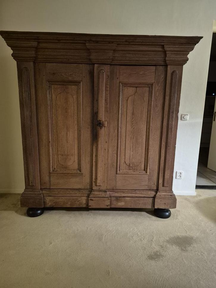 Grote eikenhouten kast - 155x54x177cm, Antiek en Kunst, Antiek | Meubels | Kasten, Ophalen