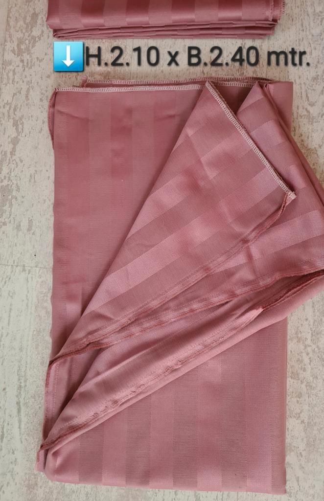 Gordijnstof, oud roze met glansstreep  div. maten. Nieuw!, Hobby en Vrije tijd, Stoffen en Lappen, Nieuw, Katoen, 120 cm of meer