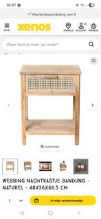 2x Xenos Bandung Nachtkastje Webbing Naturel, Ophalen, 50 tot 100 cm, Rond, Zo goed als nieuw