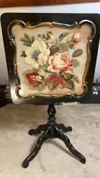 Antieke tafeltje, bijzettafel, driepoot, klaptafel, Gebruikt, 55 tot 75 cm, 60 cm of meer, Rechthoekig