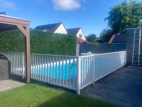 Hek poort wit hekwerk staal metaal ijzer zwembadhek tuinhek, Tuin en Terras, Tuinhekken en Hekwerk, Gebruikt, Sierhekwerk, IJzer