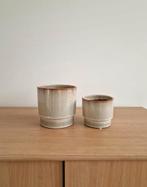 Intratuin Avelon keramiek bloempotten - set van 2 Beige, Ophalen, Nieuw