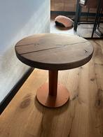 Eiken Bijzettafel - Industrieel & Robuust, Huis en Inrichting, Tafels | Bijzettafels, Minder dan 55 cm, Rond, Zo goed als nieuw