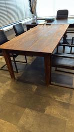 Houten eettafel, Ophalen, Gebruikt, 100 tot 150 cm, 200 cm of meer
