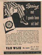 retro reclame 1949 Van Wijk Leiden wollen dekens goede been, Verzenden, Overige typen