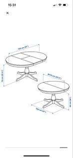 IKEA Ingatorp uitschuifbare tafel + 4 stoelen, Huis en Inrichting, Overige materialen, Gebruikt, 100 tot 150 cm, Rond