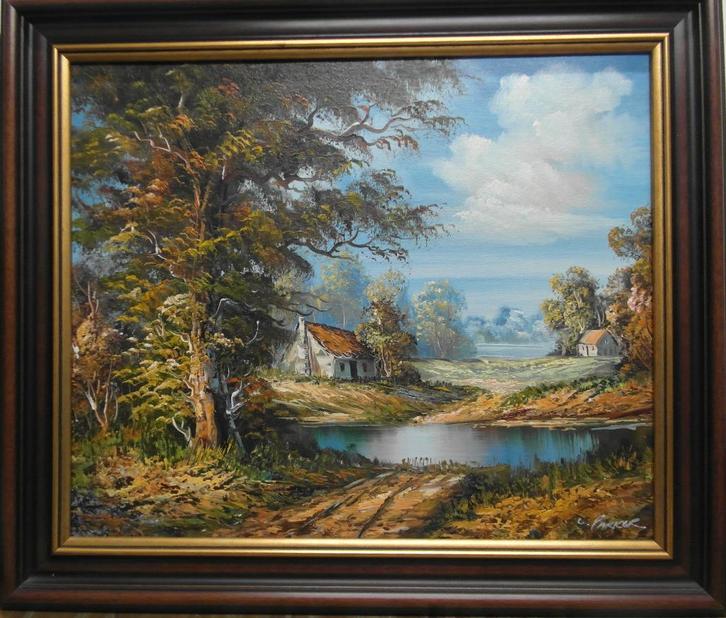 Boslandschap C Parker 2switchonline, Antiek en Kunst, Kunst | Schilderijen | Klassiek, Ophalen