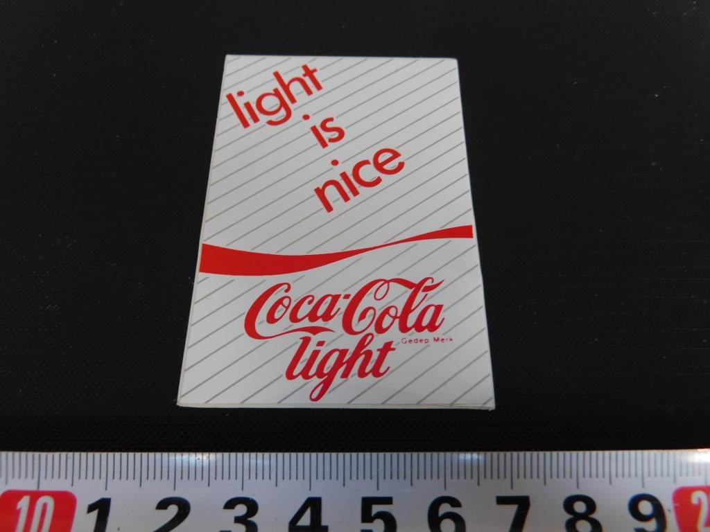 sticker frisdrank light is nice coca-cola light, Ophalen, Zo goed als nieuw