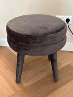 Grijs velvet krukje karwei, Ophalen of Verzenden, Zo goed als nieuw, Overige materialen