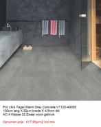 Pvc click Tegel Warm Grey Beton 130cm X 32cm €17,95p/m2, 75 m² of meer, Nieuw, Ophalen of Verzenden, Grijs