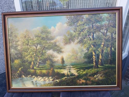 Olieverfschilderij van Ray Hawkins, Prachtige Bos-zicht. Is, Antiek en Kunst, Kunst | Schilderijen | Klassiek, Ophalen of Verzenden