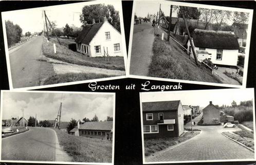 Groeten uit Langerak - 4 afb dorp o.a. dijk - 1979 gelopen, Verzamelen, Ansichtkaarten | Nederland, Gelopen, Gelderland, 1960 tot 1980