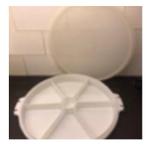 Tupperware retro vintage partyschaal vakkenschaal plat laag, Verzenden, Gebruikt, Wit, Schaal