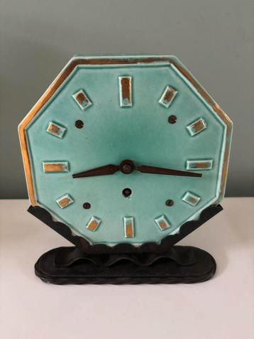 Art deco keramieken tafel klok Frankrijk beschikbaar voor biedingen