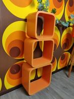 3 Vintage 70s Space Age Opberg Blokken Oranje Jaren 70 1970s, Ophalen, Zo goed als nieuw