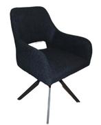 sale! Eetkamerstoel June 360 Graden Draaibaar Chenille Zwart, Metaal, Zwart, Nieuw, Ophalen of Verzenden