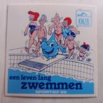 Sticker.  KNZB. een leven lang ZWEMMEN.  sportief 89., Ophalen of Verzenden, Zo goed als nieuw