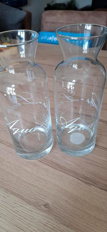 2x Pasabahce glazen karaffen - Aqua beschikbaar voor biedingen