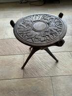 donkerbruin tafeltje Afrikaanse stijl met schaakbord, Ophalen, Gebruikt, 50 tot 100 cm, Rond