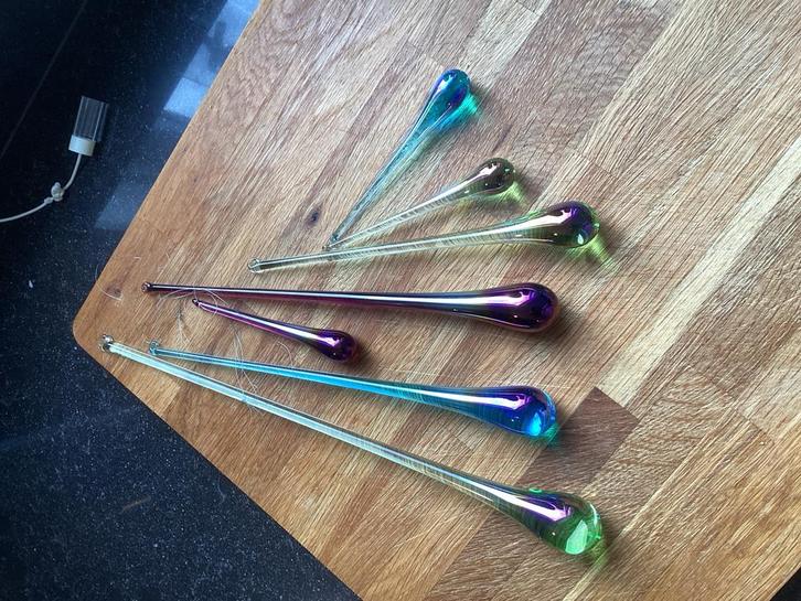 Handgemaakte Glasdruppels - Set van 7, Huis en Inrichting, Woonaccessoires | Vazen, Nieuw, Overige kleuren, Minder dan 50 cm, Glas