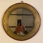 Oude patrijspoort met spiegel, Antiek en Kunst, Ophalen, Rond, Minder dan 50 cm