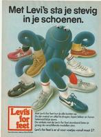 Retro reclame 1982 Levi's for feet stevig in je schoenen, Verzenden, Overige typen