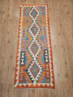 Handgeweven oosterse wollen kelim loper 187x67