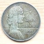 Cuba 1 Peso 1935 ABC zilver, Ophalen of Verzenden, Midden-Amerika, Zilver