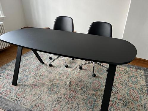 Zwarte tafel, Deens ovaal, 180x80, Huis en Inrichting, Tafels | Eettafels, 50 tot 100 cm, 150 tot 200 cm, Vijf personen of meer