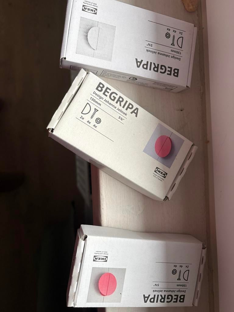 IKEA Begripa Handgreep - 6 stuks (3x2), Ophalen of Verzenden, Nieuw in verpakking, Overige genres, 2 t/m 25 bandjes