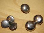 Setje vintage knopen zilverkleurig metaal 6 stuks, Ophalen of Verzenden, Zo goed als nieuw, Knoop of Knopen