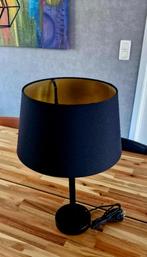 Klassieke tafellamp zwart met zwart/goude kap, Ophalen, 50 tot 75 cm, Klassiek, Zo goed als nieuw