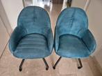 2 Henders & Hazel Eetkamerstoelen - Blauw Leatherlook, Ophalen, Zo goed als nieuw, Blauw, Twee