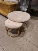 Nieuwe set van 2 salontafels Douglas model velvet taupe €95, Ophalen, ., Nieuw, .
