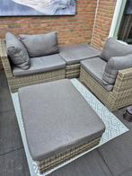 Grijze loungeset, 2 stoelen en 2 hockers, Tuin en Terras, Ophalen, Gebruikt