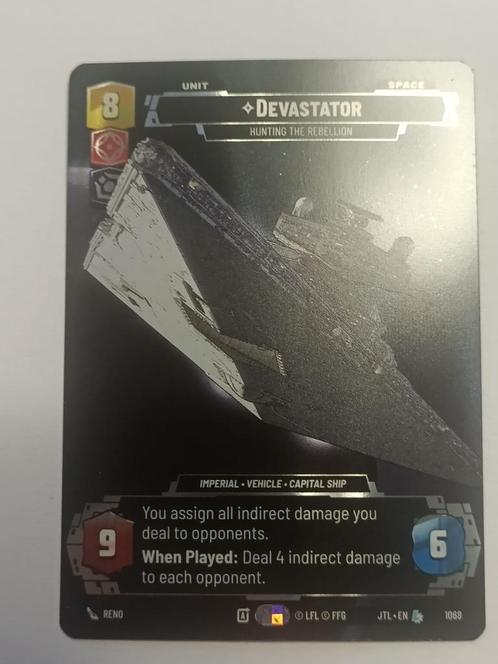 Star Wars U; JTL; Devastator; 1068; Prestige Foil, Hobby en Vrije tijd, Verzamelkaartspellen | Overige, Nieuw, Losse kaart, Foil
