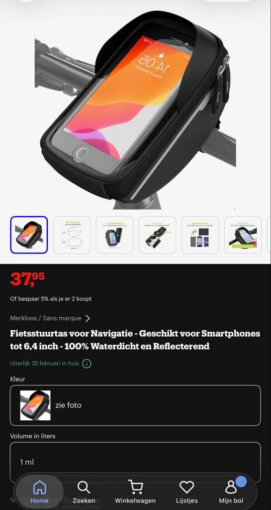 Fiets Stuurtas met Telefoonhouder, Fietsen en Brommers, Fietsaccessoires | Fietstassen, Ophalen of Verzenden, Nieuw
