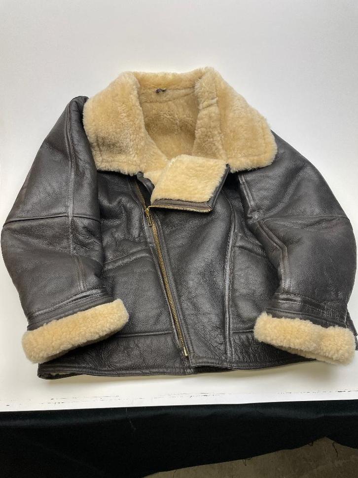 Leren piloten jack, bruin, Kleding | Heren, Jassen | Winter, Zo goed als nieuw, Maat 52/54 (L), Bruin, Ophalen of Verzenden