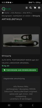 Alfa Romeo Mito miron deurgrepen portiergrepen deurgreep, Auto-onderdelen, Overige Auto-onderdelen, Alfa Romeo, Ophalen of Verzenden