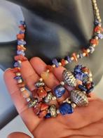 Vintage 80's Lapis Lazuli stenen collier, Ophalen of Verzenden