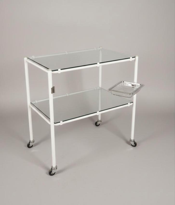 Industriele vintage trolley medische dokters kar Oostwoud, Antiek en Kunst, Curiosa en Brocante, Ophalen of Verzenden