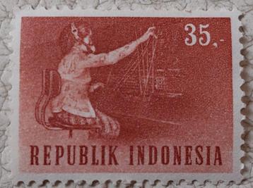 Indonesië Postzegel - Vrouw aan het Weven, 1967 beschikbaar voor biedingen