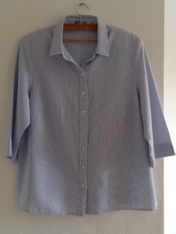 Erfo - Blouse gestreept lichtblauw - maat 46 (zgan) beschikbaar voor biedingen