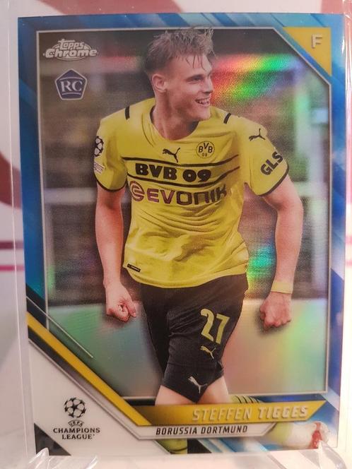 Tigges - Dortmund - Panini UCL 22 Blue Parallel 48/150, Verzamelen, Sportartikelen en Voetbal, Zo goed als nieuw, Poster, Plaatje of Sticker