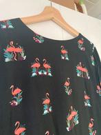 Jurk flamingo’s L uit berlijn, Ophalen, Zwart, Maat 42/44 (L), Knielengte