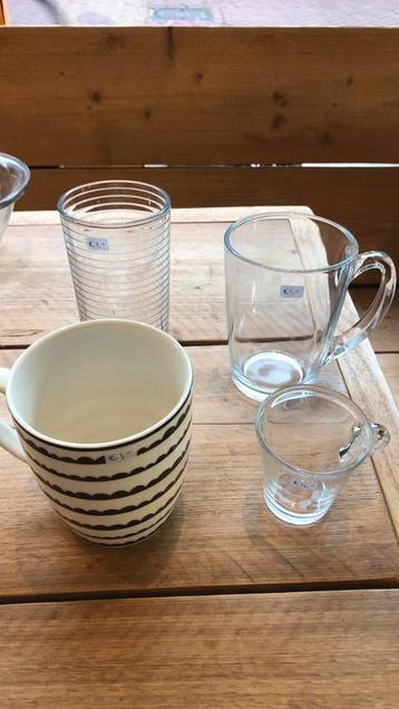 Glazen en mokken los divers ZIE BESCHRIJVING beschikbaar voor biedingen